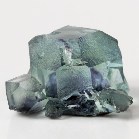 Rare AAA gemmy green fluorite with dark purple phantom cube - Picture 10 of 15